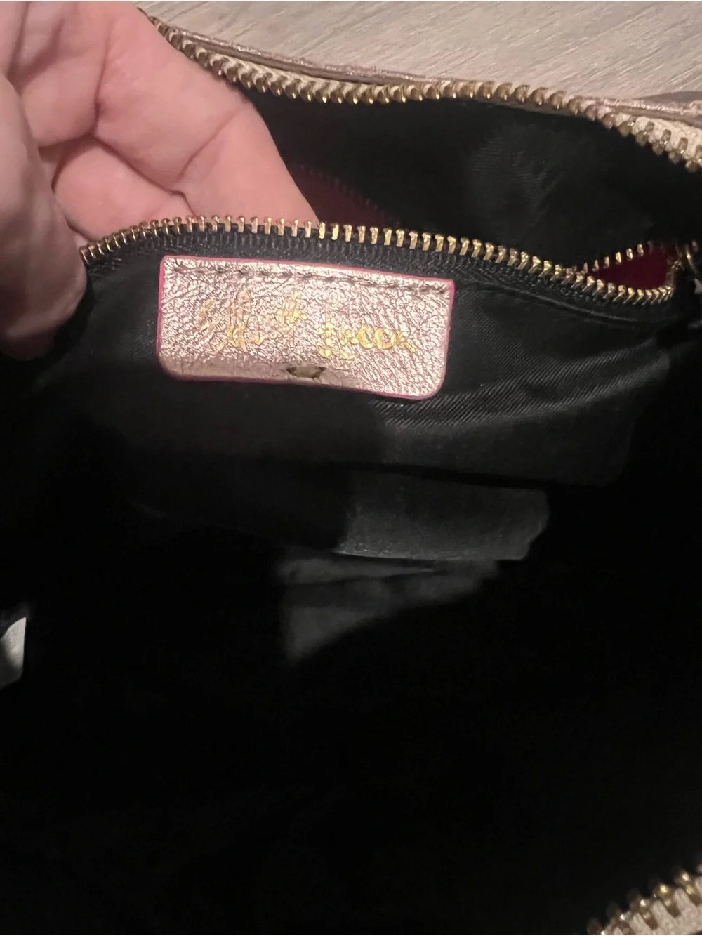 Elliott Lucca Metallic Taupe & Silver Woven Hobo
